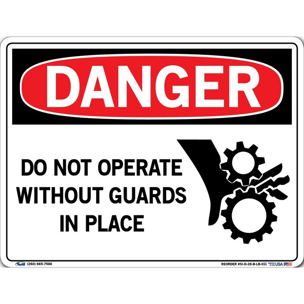Vinyl Label Sign, 9-1/2" Height, 12-1/2" Width, Vinyl Label, Rectangle, English